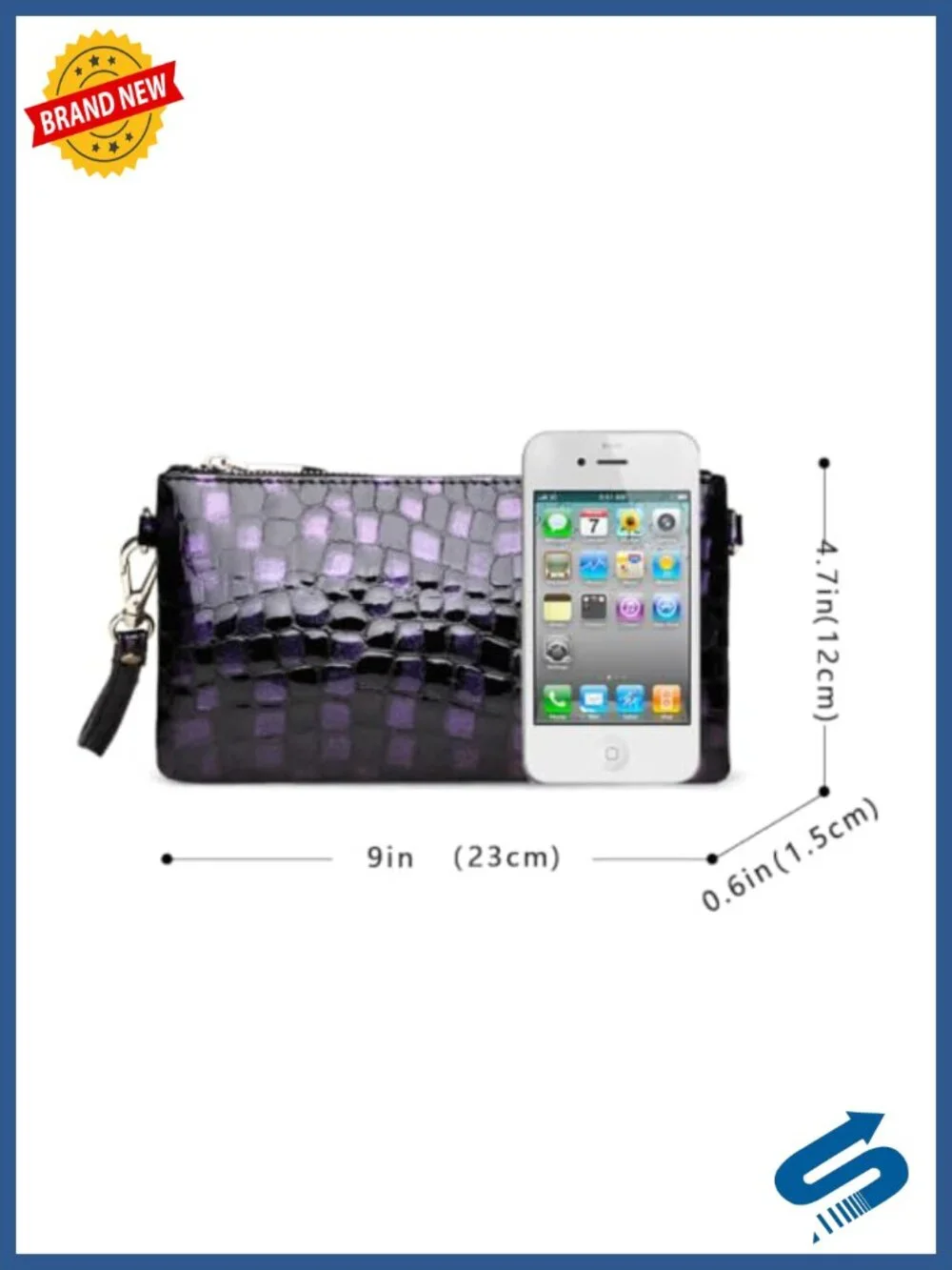 Genuine Leather Wristlet Clutch RFID Blocking Wallet Crossbody Bag